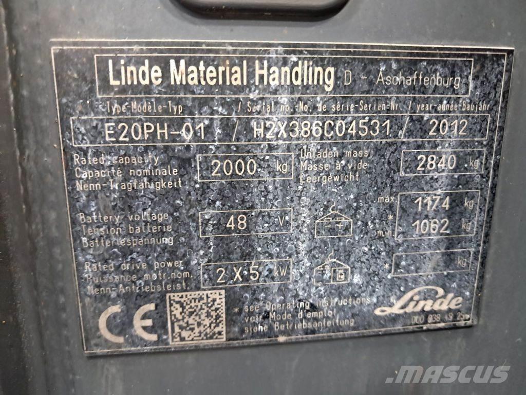 Linde E20PH-01 전동 지게차