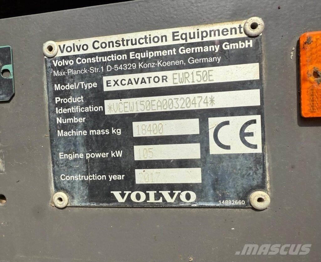 Volvo EWR150E  휠 굴삭기