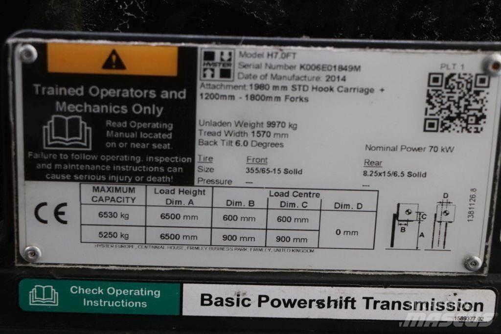 Hyster H7.0FT 디젤 지게차