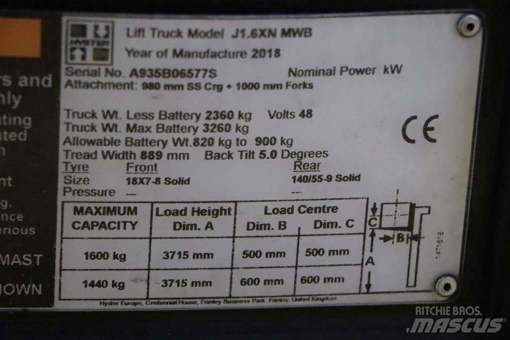 Hyster J1.6XN 전동 지게차