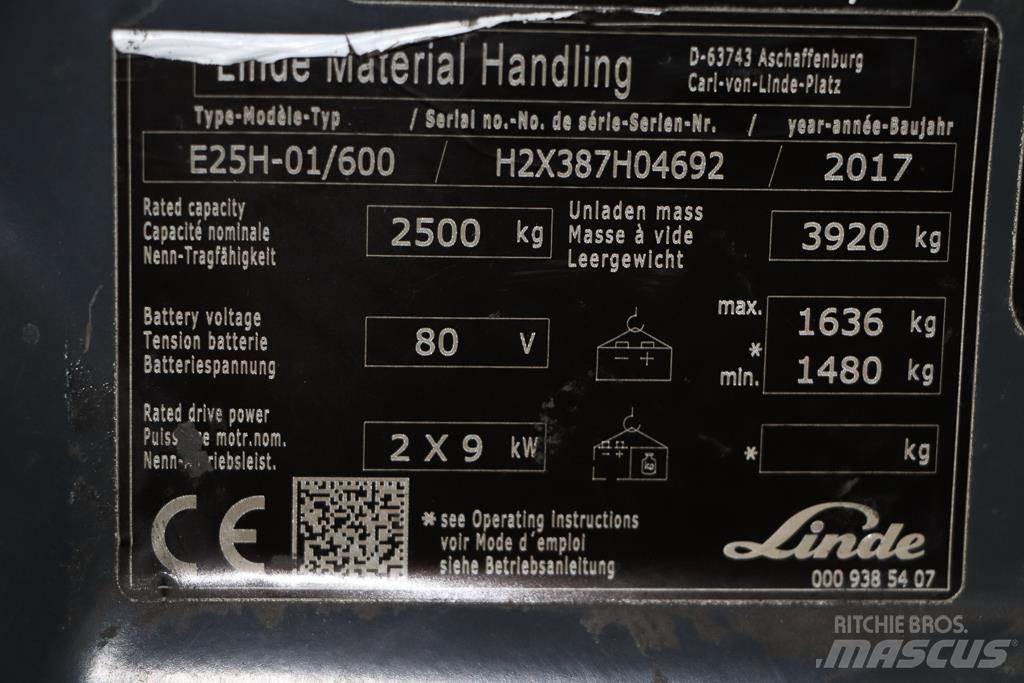 Linde E25H-01/600 전동 지게차