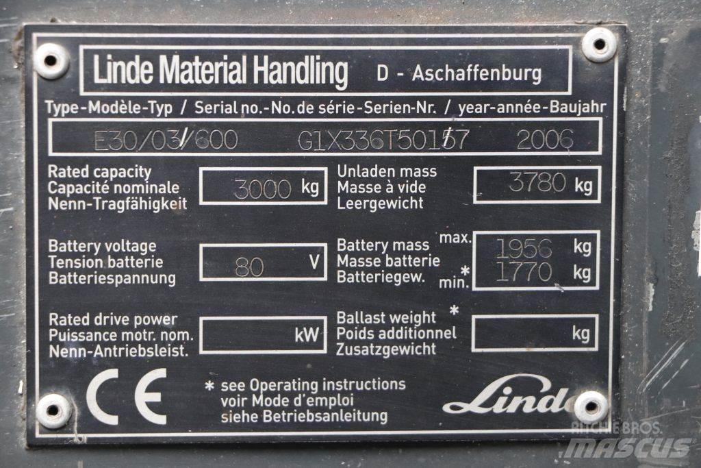 Linde E30S-03/600 전동 지게차