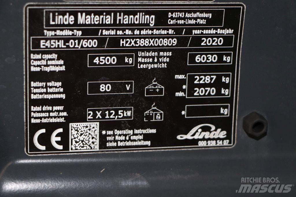 Linde E45HL-01/600 전동 지게차