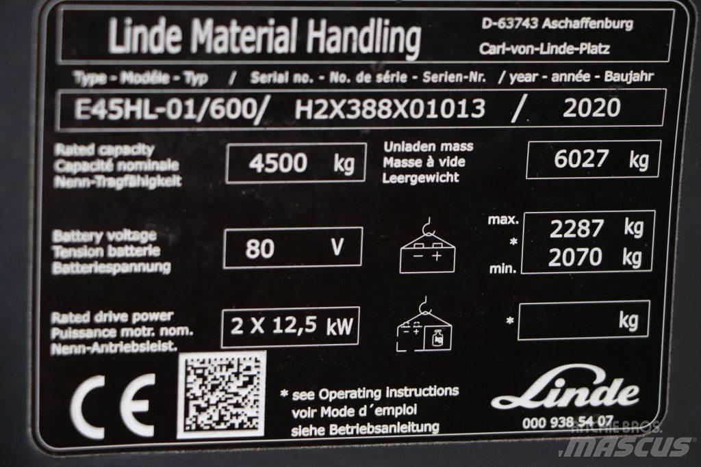 Linde E45HL-01/600 전동 지게차