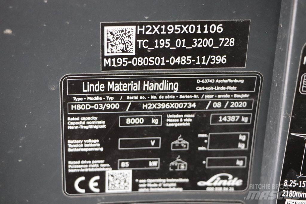 Linde H80D-03/900 디젤 지게차