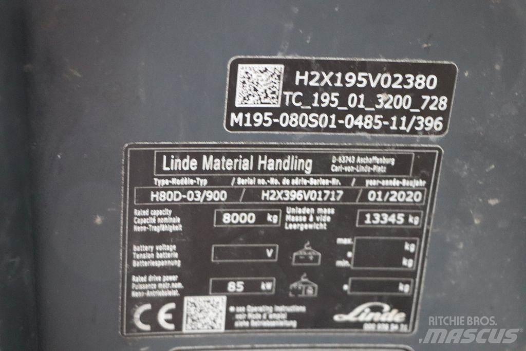 Linde H80D-03/900 디젤 지게차