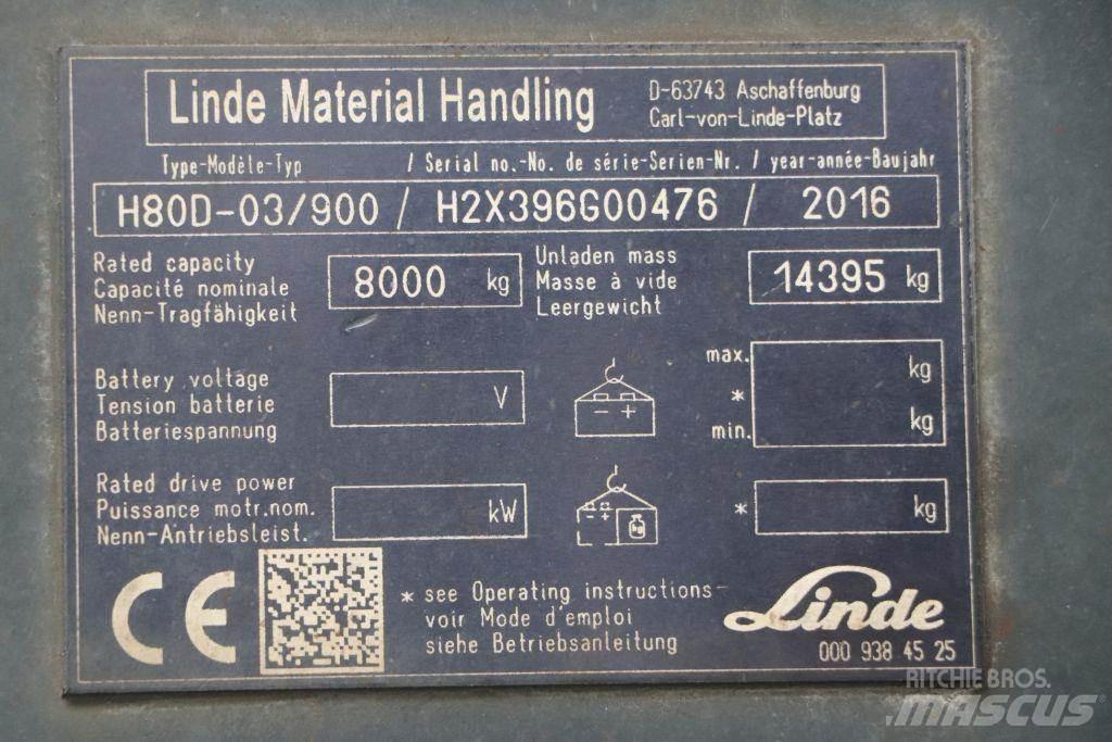 Linde H80D-03/900 디젤 지게차