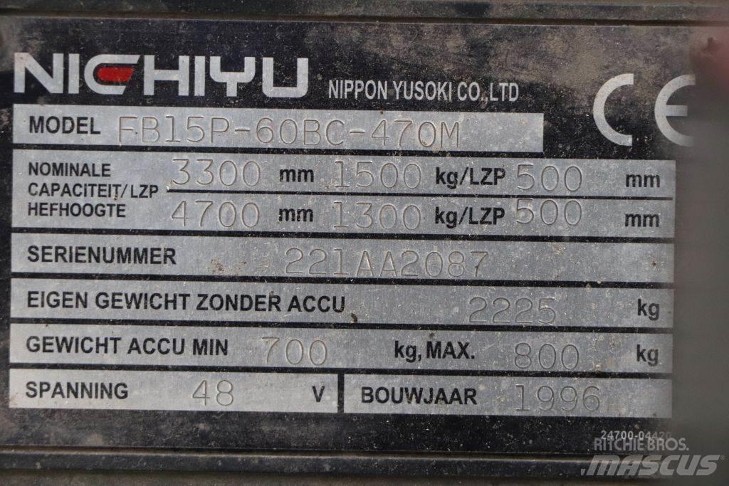 Nichiyu FB15P-60BC 전동 지게차