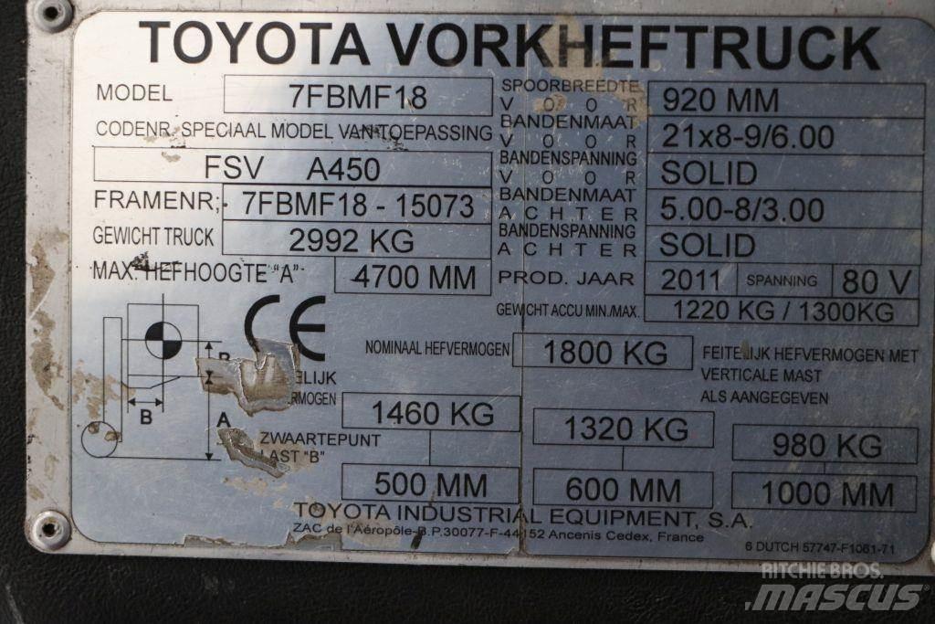 Toyota 7FBMF18 전동 지게차