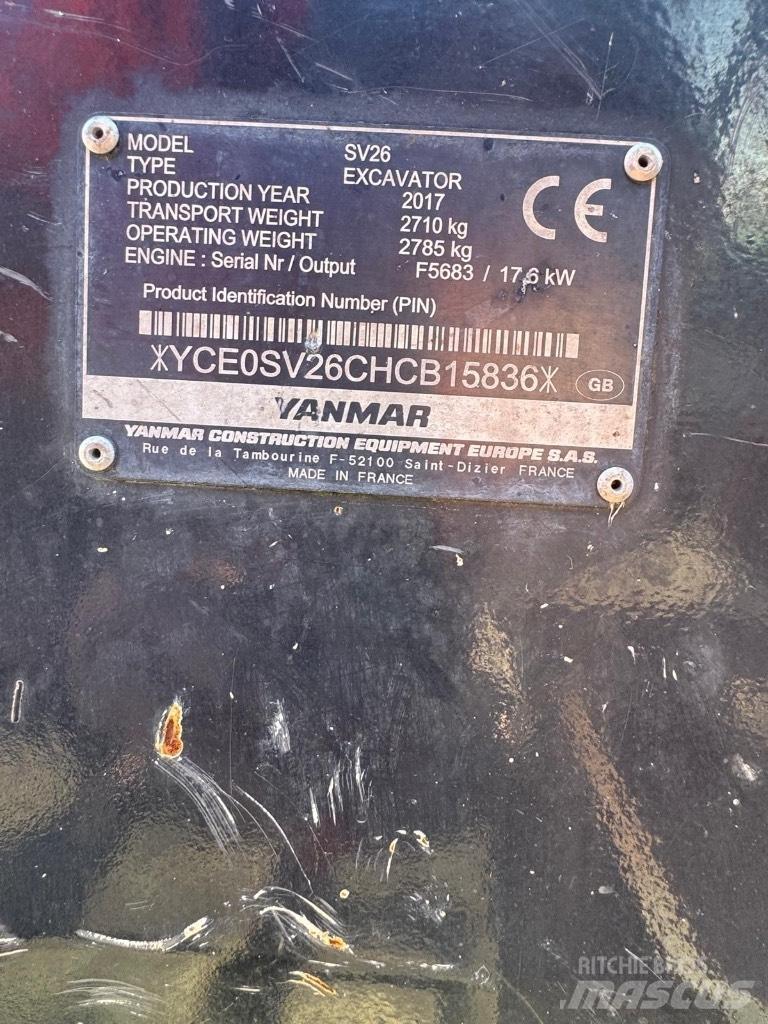 Yanmar SV 26 소형 굴삭기 7톤 미만