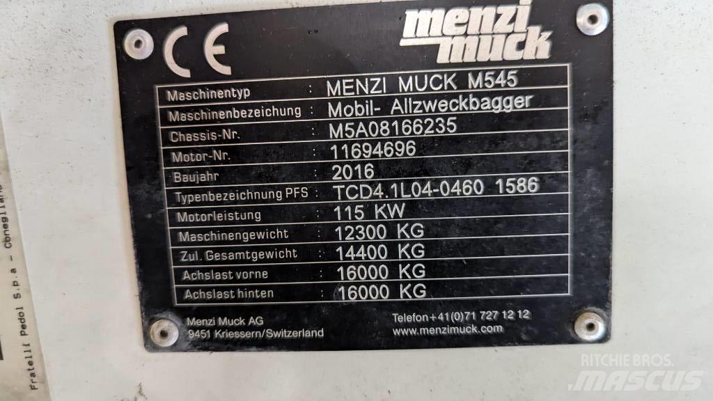 Menzi Muck M545  휠 굴삭기