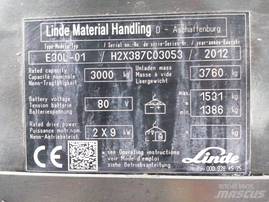 Linde E30L-01 전동 지게차