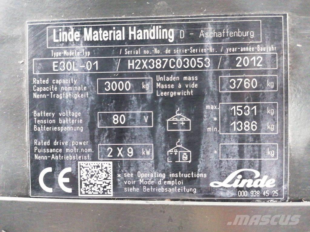 Linde E30L-01 전동 지게차