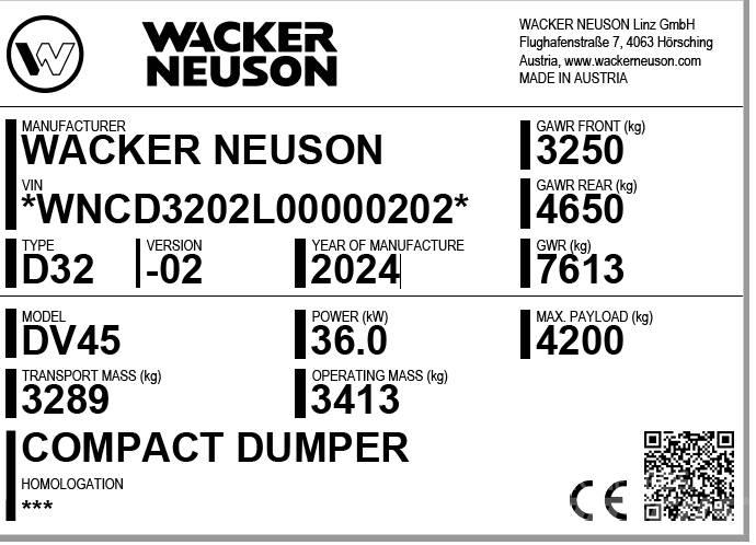 Wacker Neuson DV45 건설현장 덤프트럭