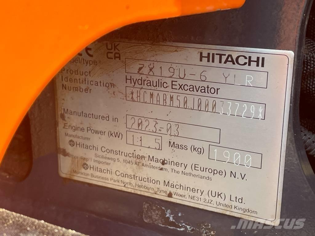 Hitachi ZX 19 U-6 소형 굴삭기 7톤 미만