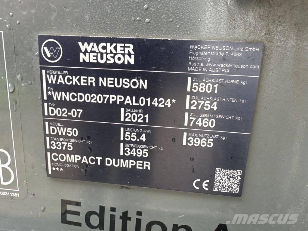 Wacker Neuson DW50 건설현장 덤프트럭