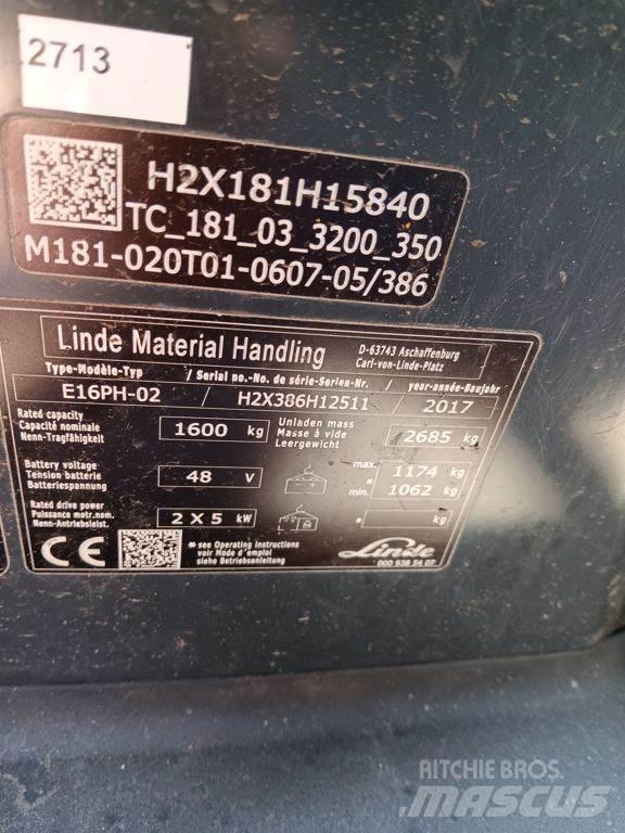 Linde E16PH 전동 지게차