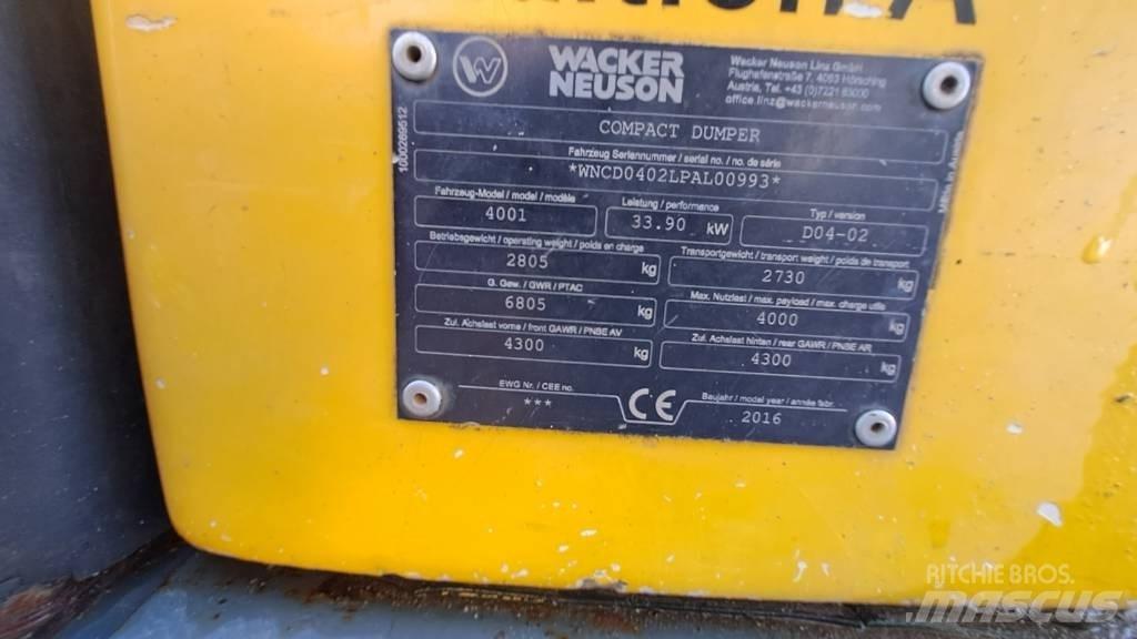 Wacker Neuson LD4001 건설현장 덤프트럭
