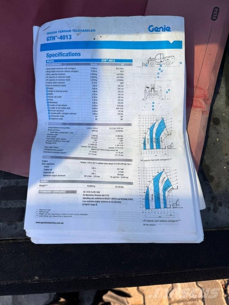 Genie GTH 4013 SX 텔러 핸들러