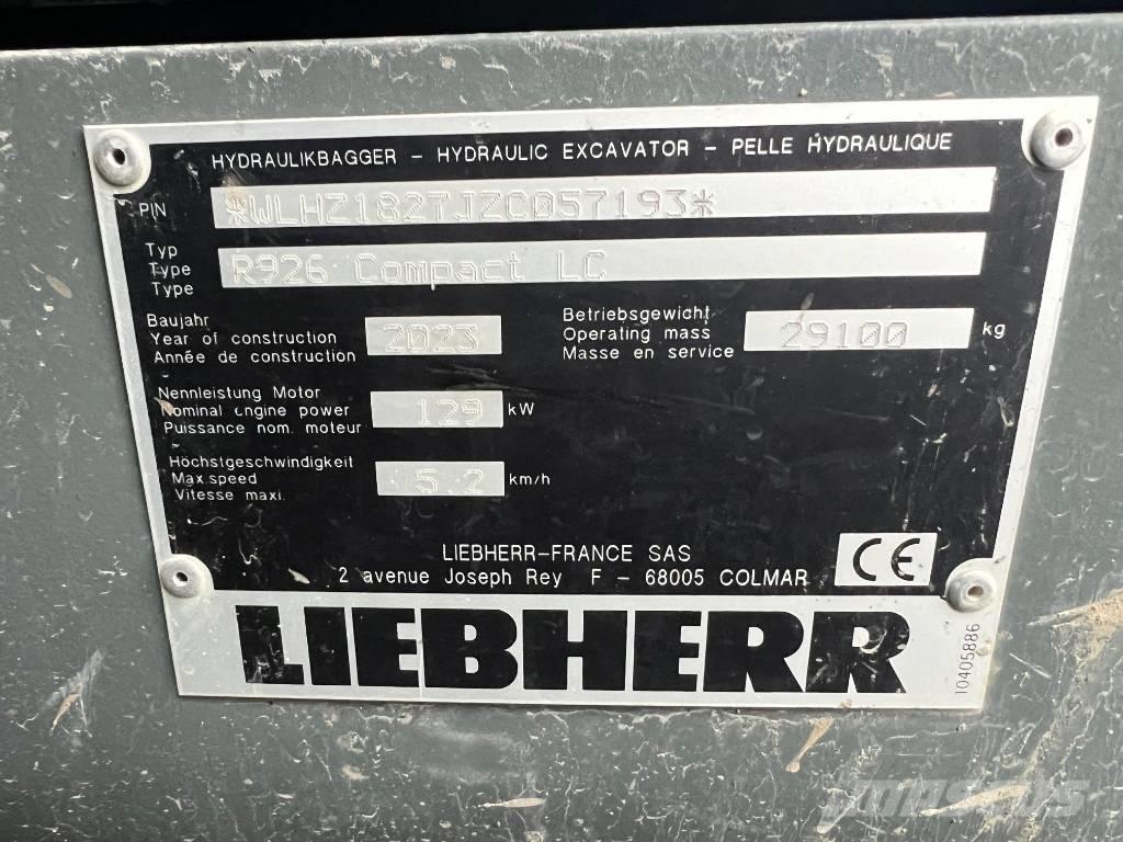 Liebherr R926 Comp 대형 굴삭기 29톤 이상
