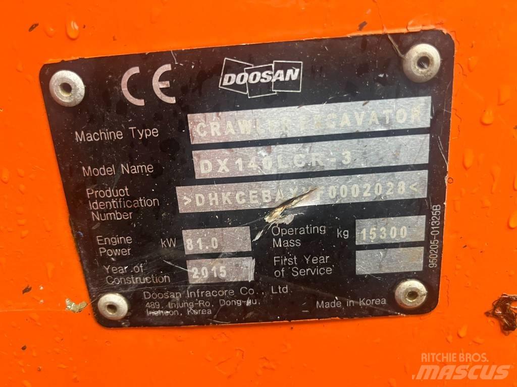  2015 DX140LCR-3 대형 굴삭기 29톤 이상