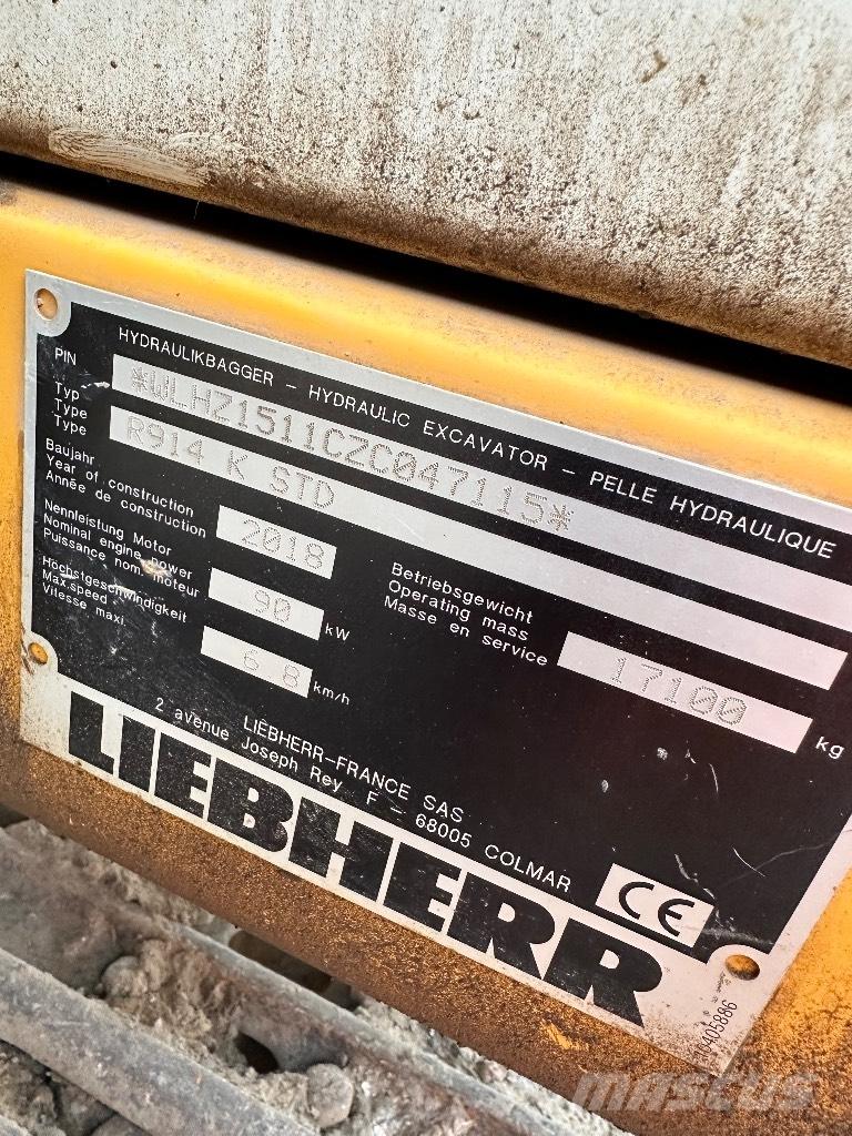 Liebherr R 914 K STD 대형 굴삭기 29톤 이상