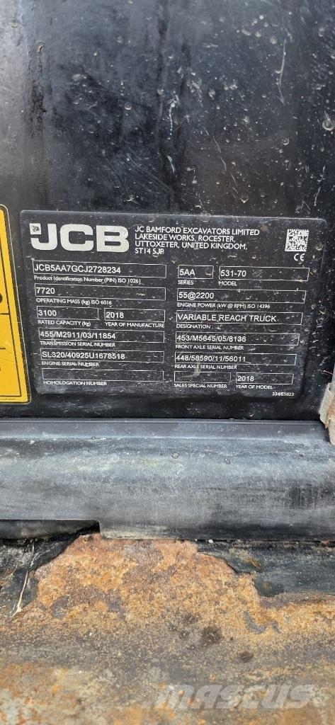 JCB 531-70 Agri 텔러 핸들러