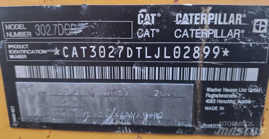 CAT 302.7 D CR 소형 굴삭기 7톤 미만