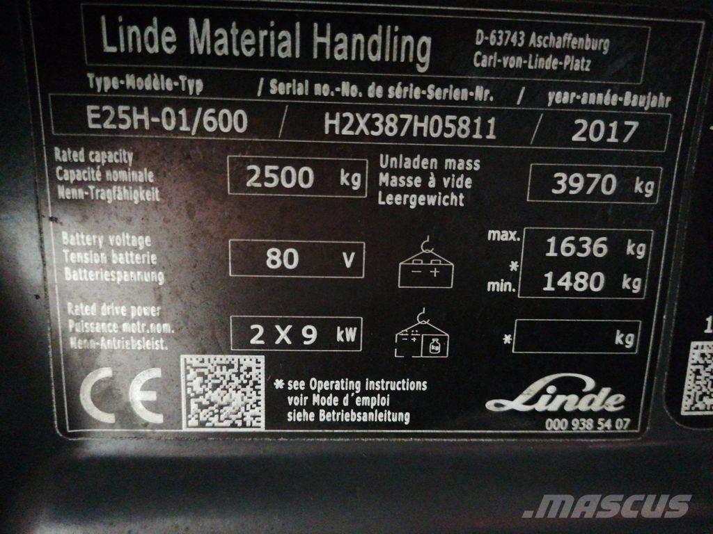 Linde E25H-01/600 전동 지게차
