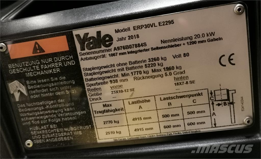 Yale ERP30VL 전동 지게차