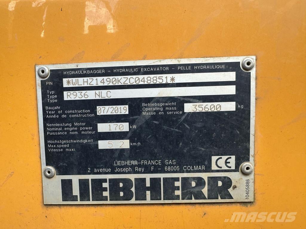 Liebherr R936 NLC 대형 굴삭기 29톤 이상