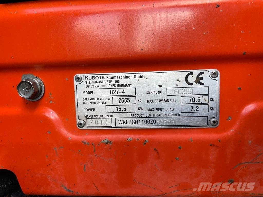Kubota U 27-4 소형 굴삭기 7톤 미만