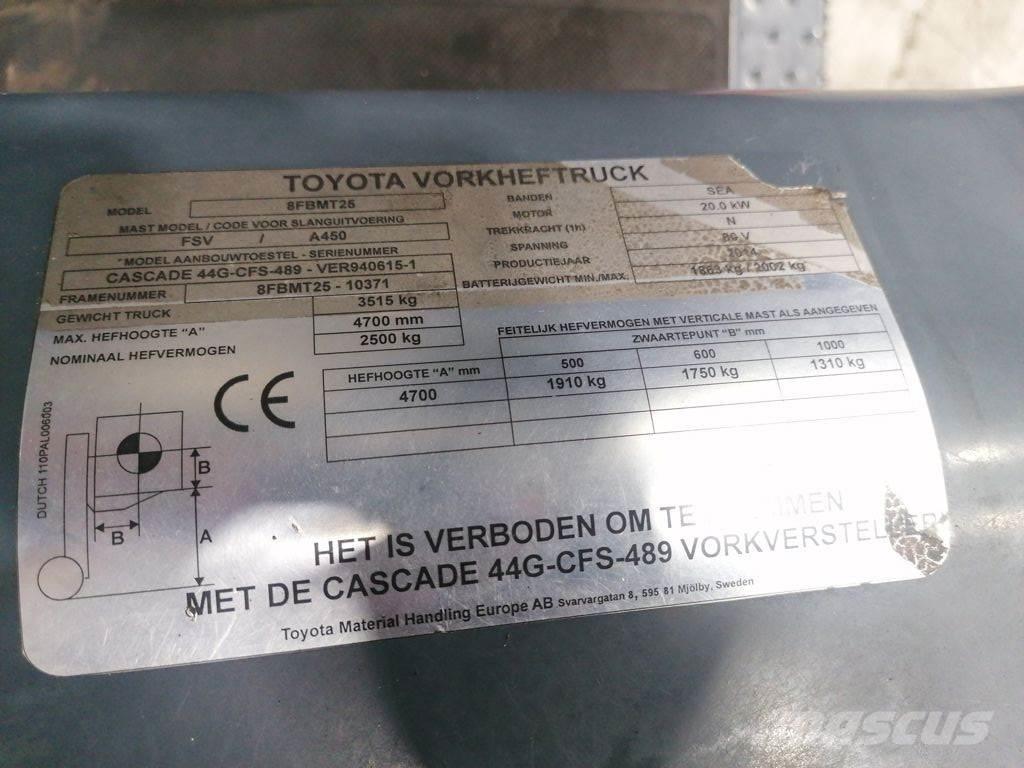 Toyota 8FBMT25 전동 지게차