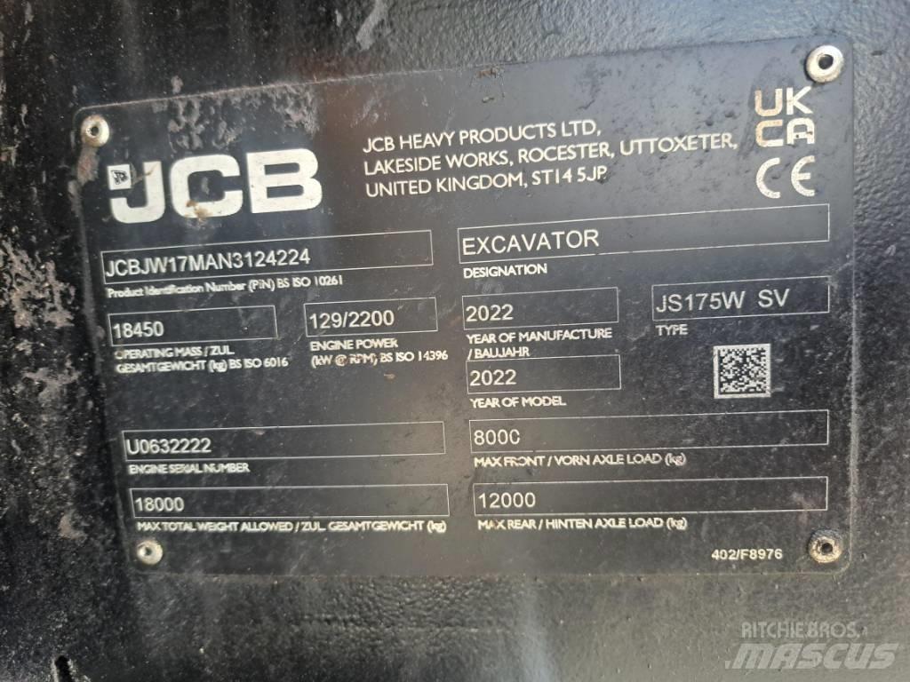 JCB JS 175 W  휠 굴삭기