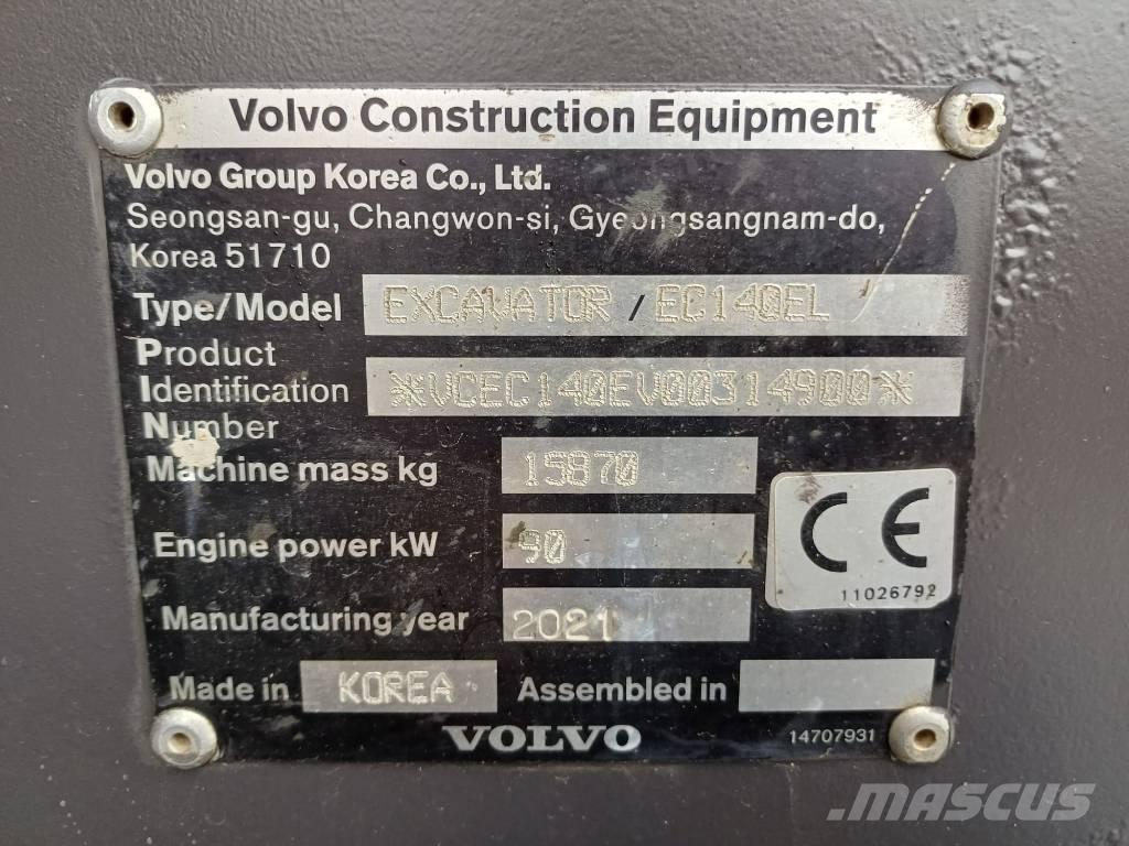 Volvo EC 140 EL 대형 굴삭기 29톤 이상
