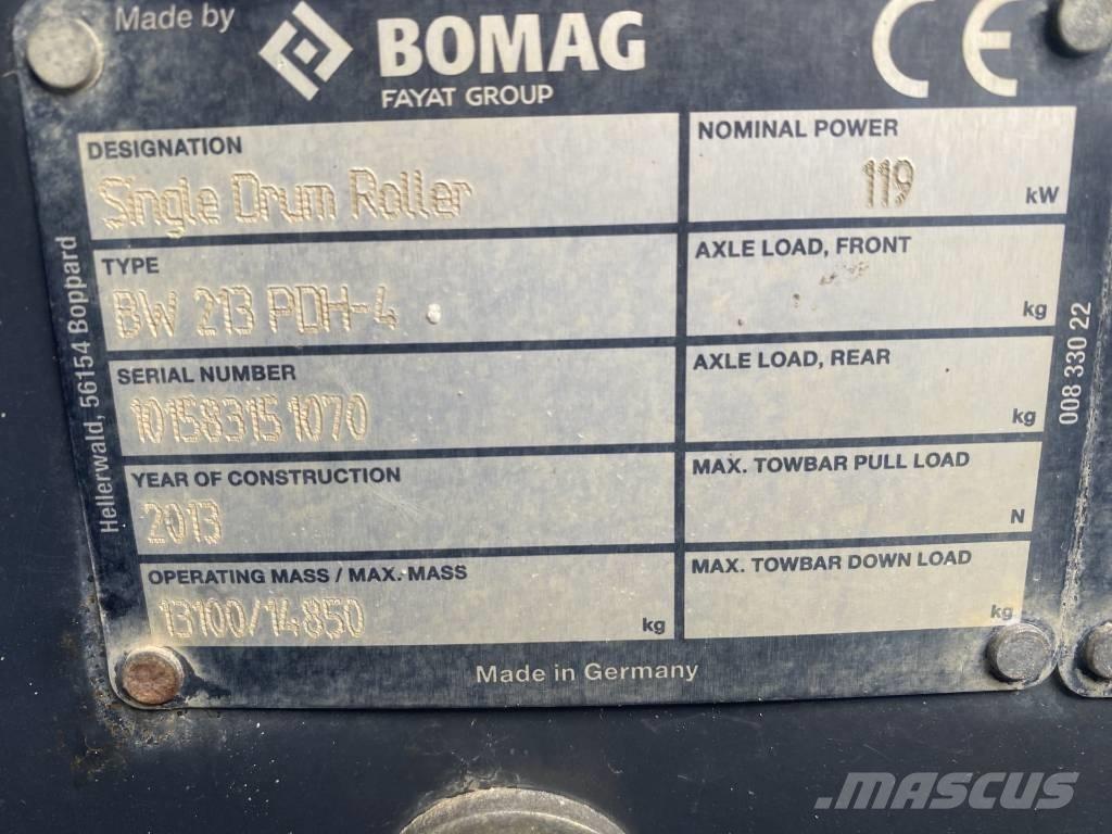 Bomag BW 213 P D H-4 싱글 드럼 롤러
