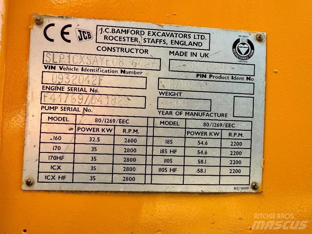 JCB 1 CX 백호로더