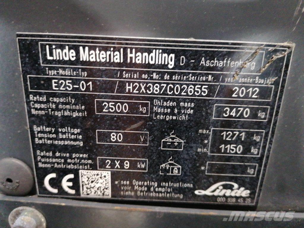 Linde E25-01 전동 지게차