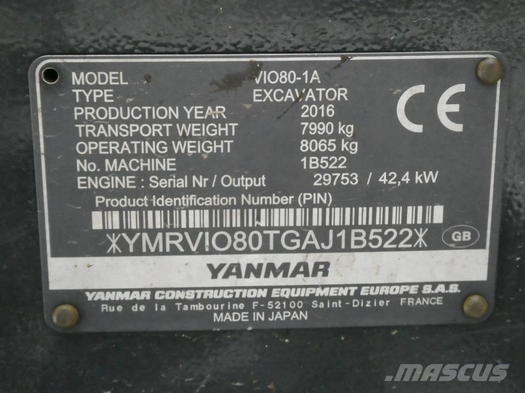 Yanmar Vio 80-1A 중형굴삭기 7톤-28톤