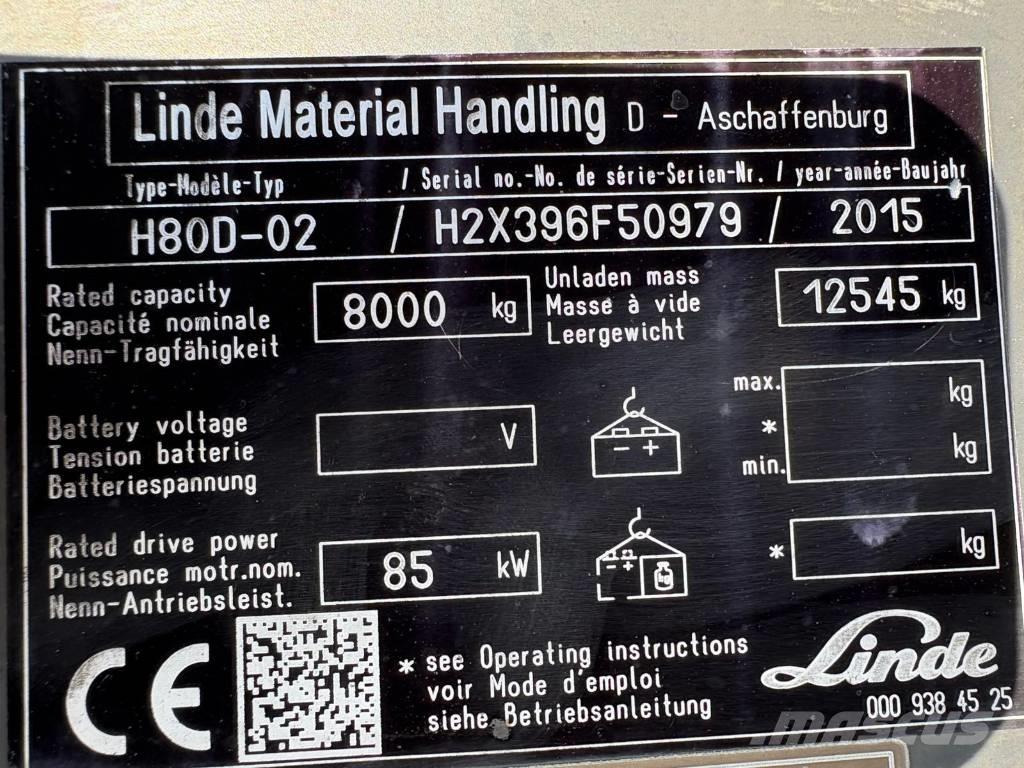 Linde H 80 D 디젤 지게차