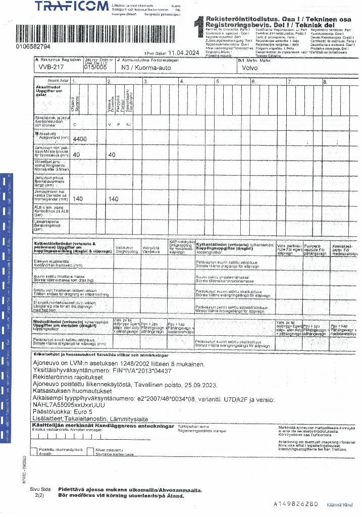 Volvo FL 240 탑차 트럭