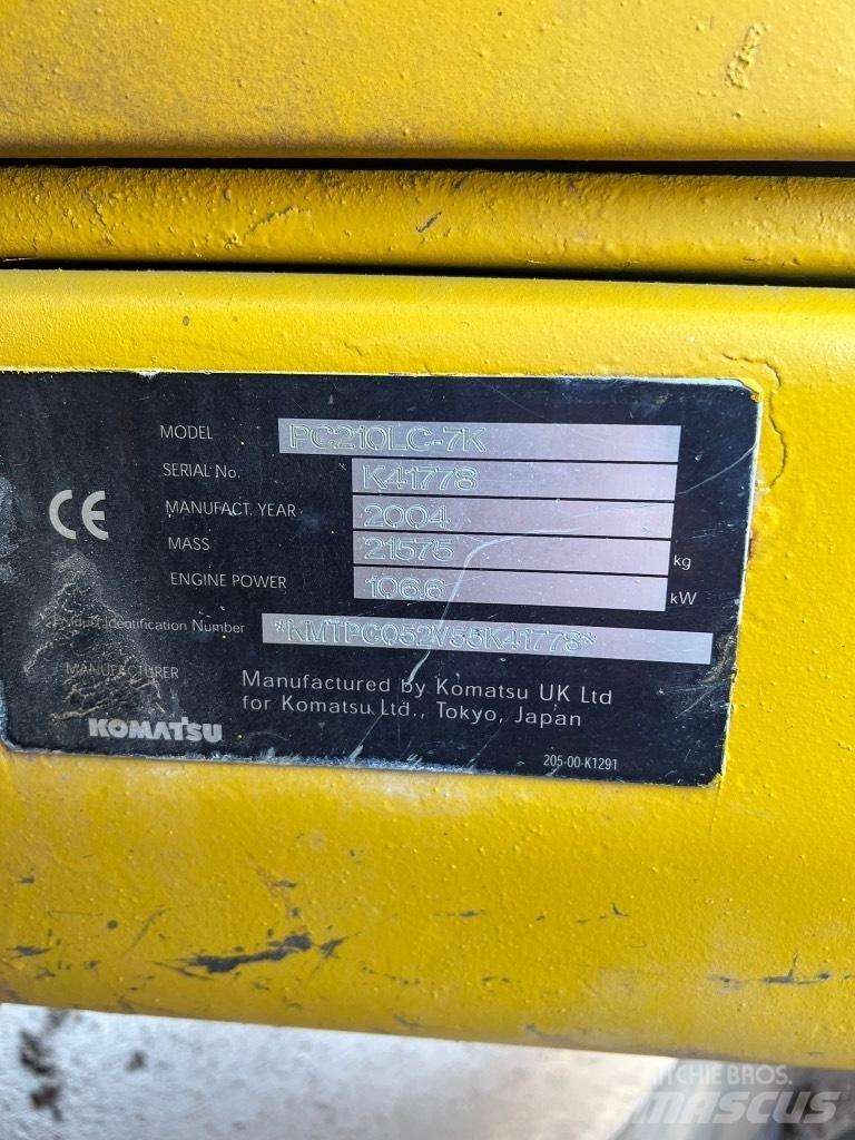Komatsu PC 210 LC-7K 대형 굴삭기 29톤 이상