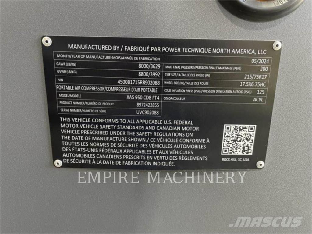 Atlas Copco XAS950CD 콤푸레샤