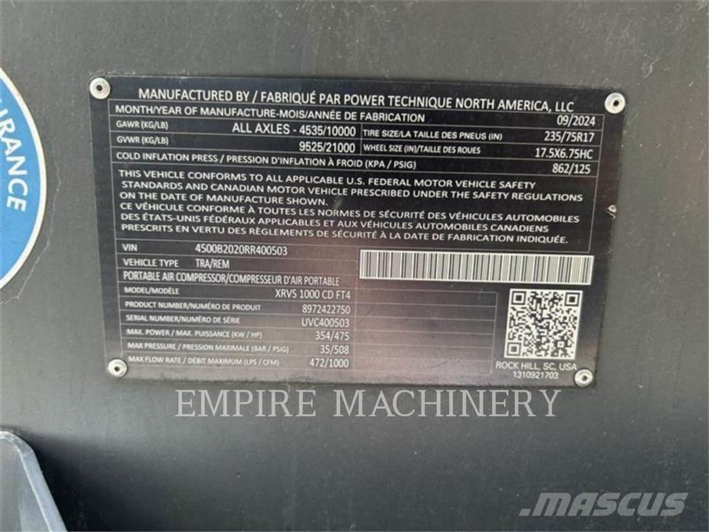 Atlas Copco XRVS1000CD 콤푸레샤