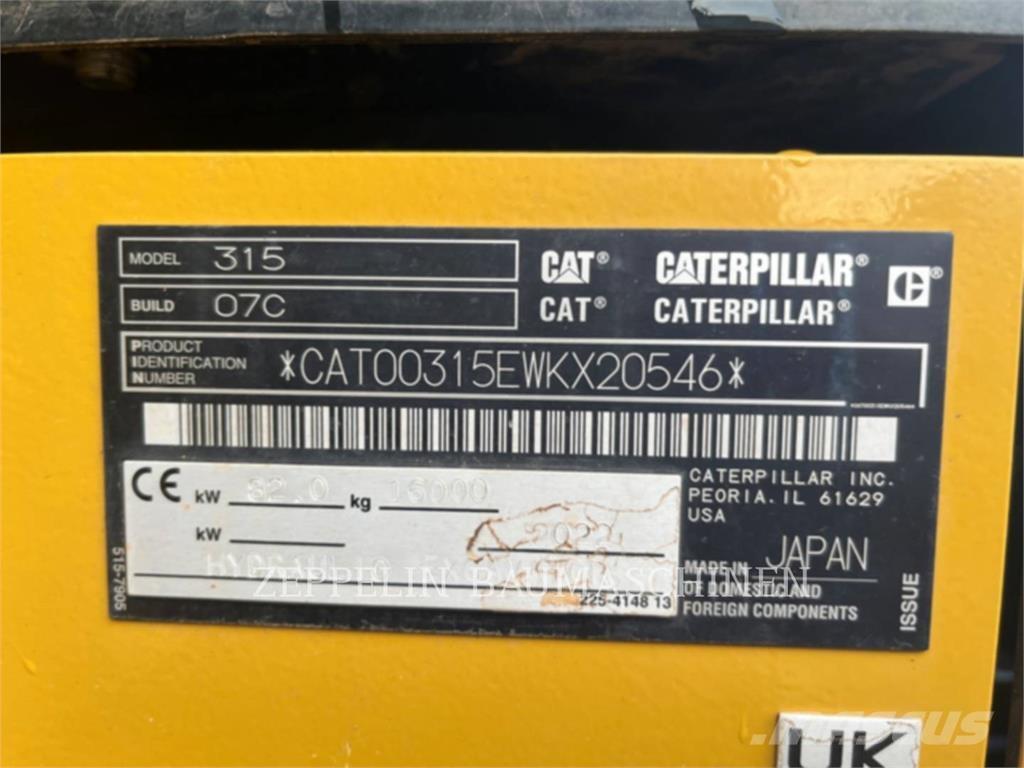 CAT 315-07B 대형 굴삭기 29톤 이상