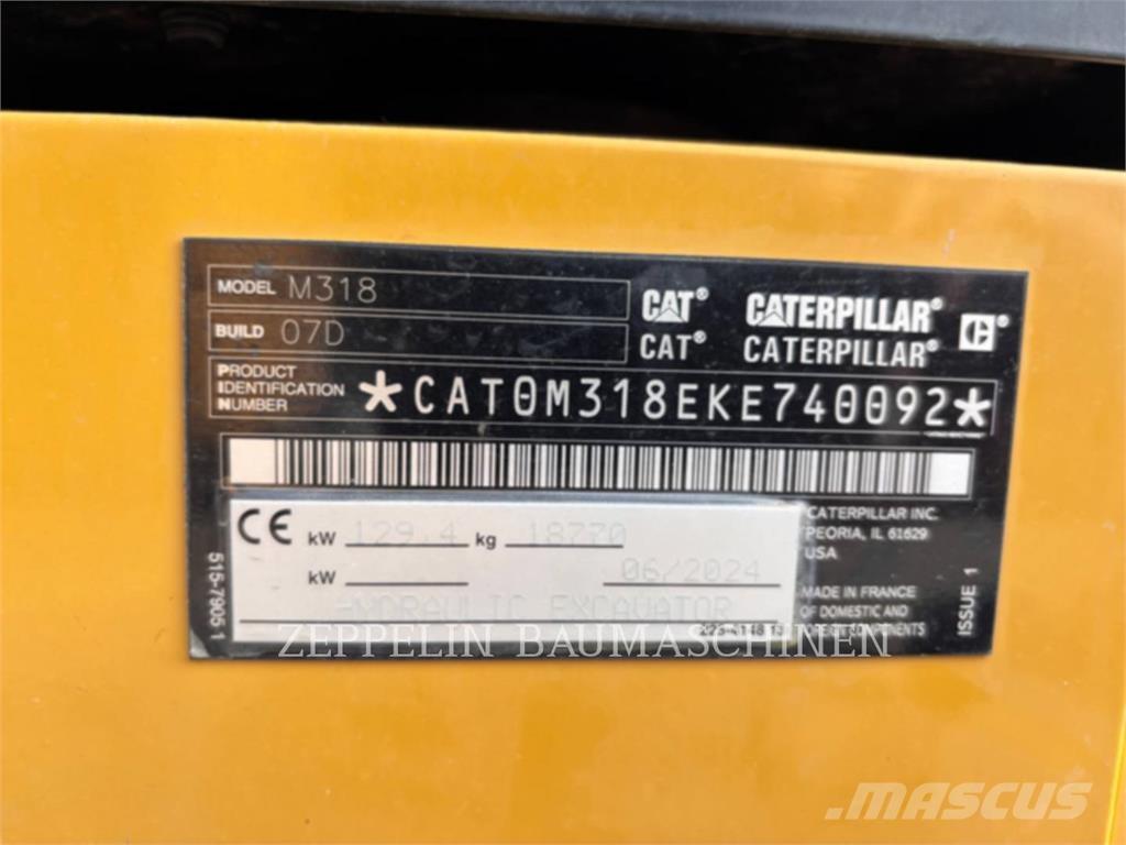 CAT M318-07A  휠 굴삭기