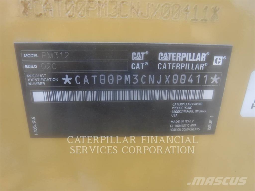 CAT PM312-02 아스팔트 콜드 밀링 기계