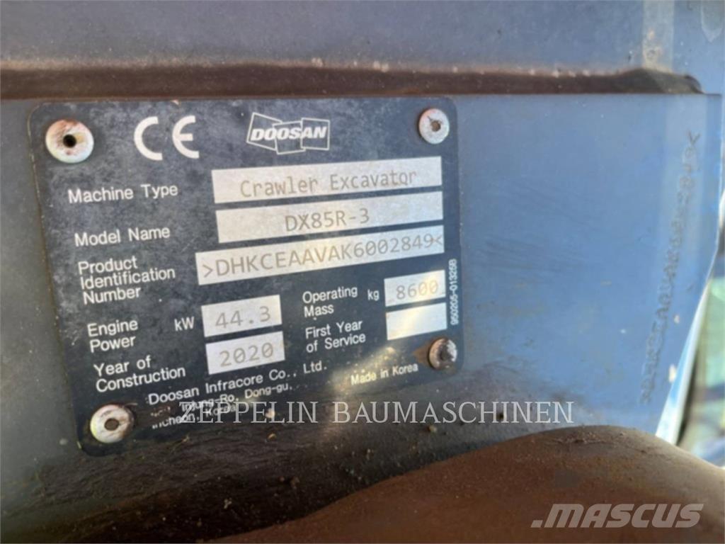 Doosan DX85R-3 대형 굴삭기 29톤 이상