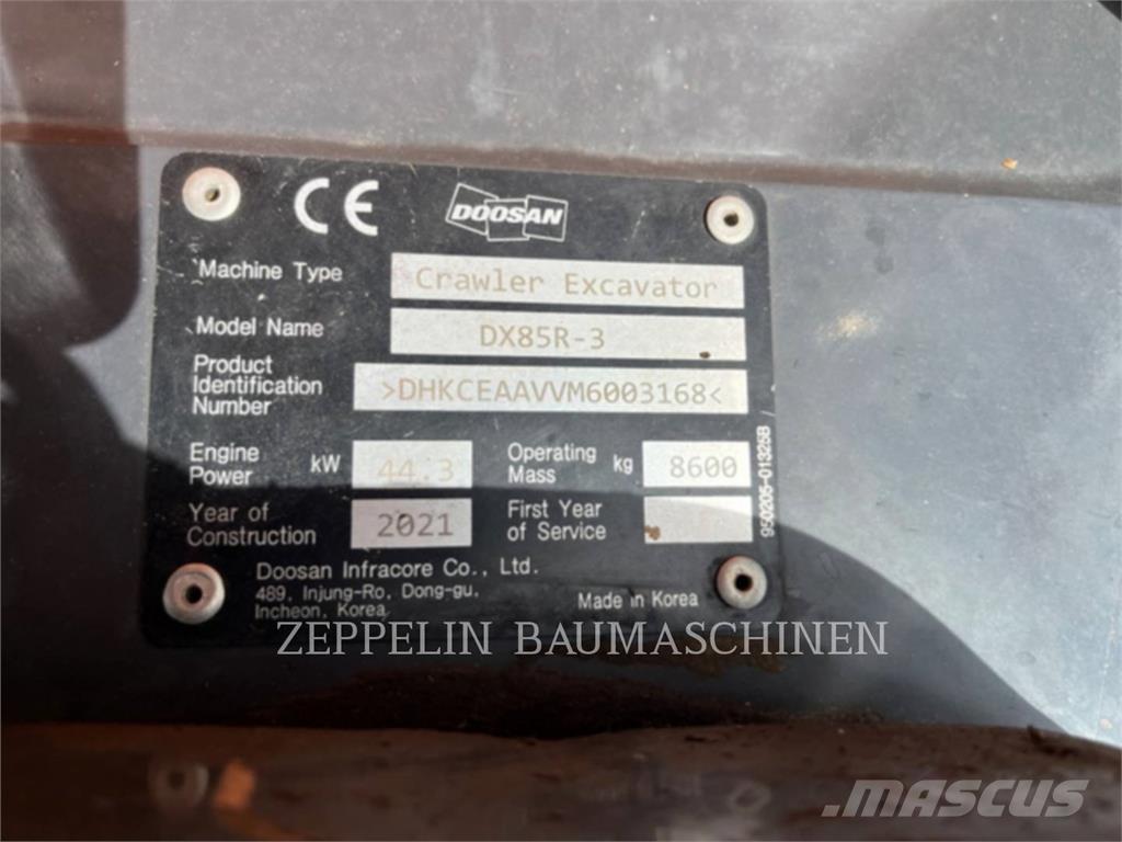 Doosan DX85R-3 대형 굴삭기 29톤 이상