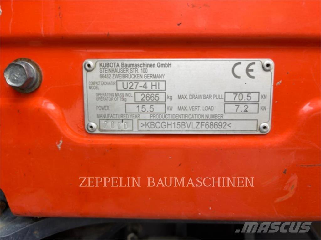 Kubota U27-4 대형 굴삭기 29톤 이상